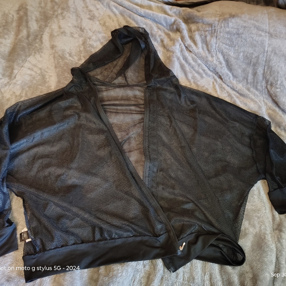 Black Mesh Women's Sweater